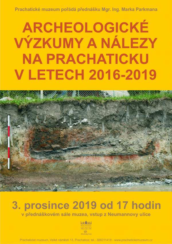 Archeologické výzkumy a nálezy na Prachaticku v letech 2016–2019